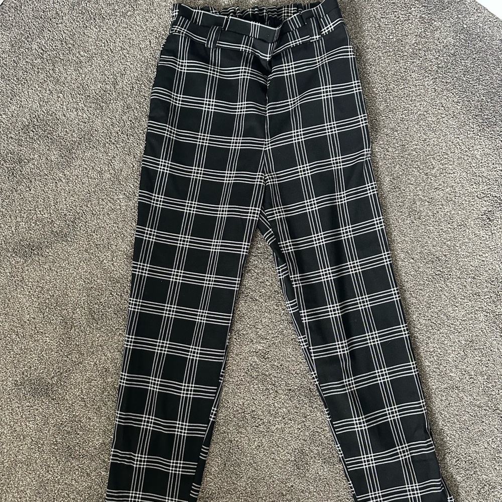 H&M Black and White Dress Pants
